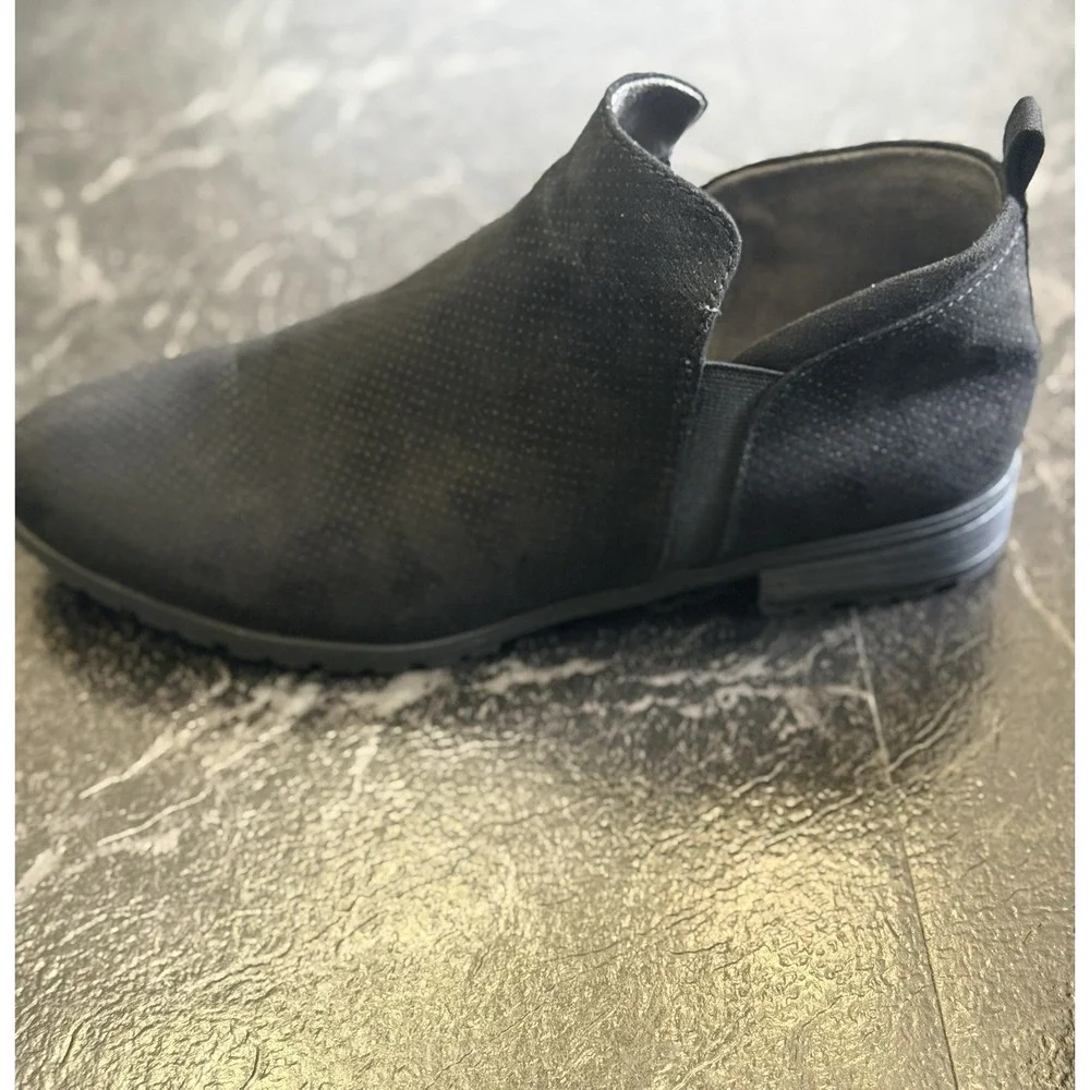 Dr Scholl's Black Women's Slip On Ankle Booties Faux Suede Leather Size 9.5